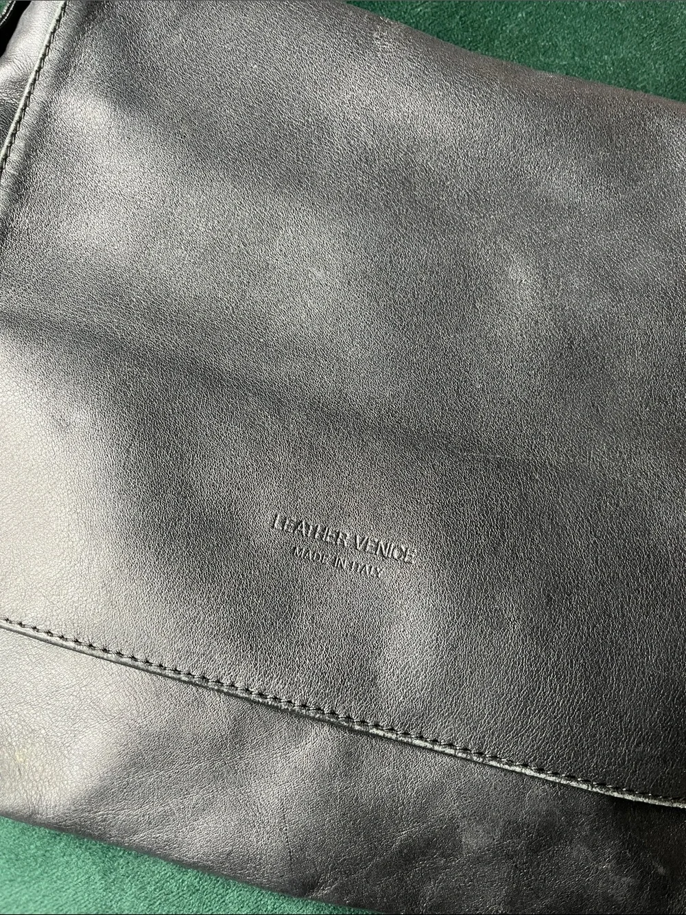 Leather Venice Made In Italy Crossbody Messenger Bag Black